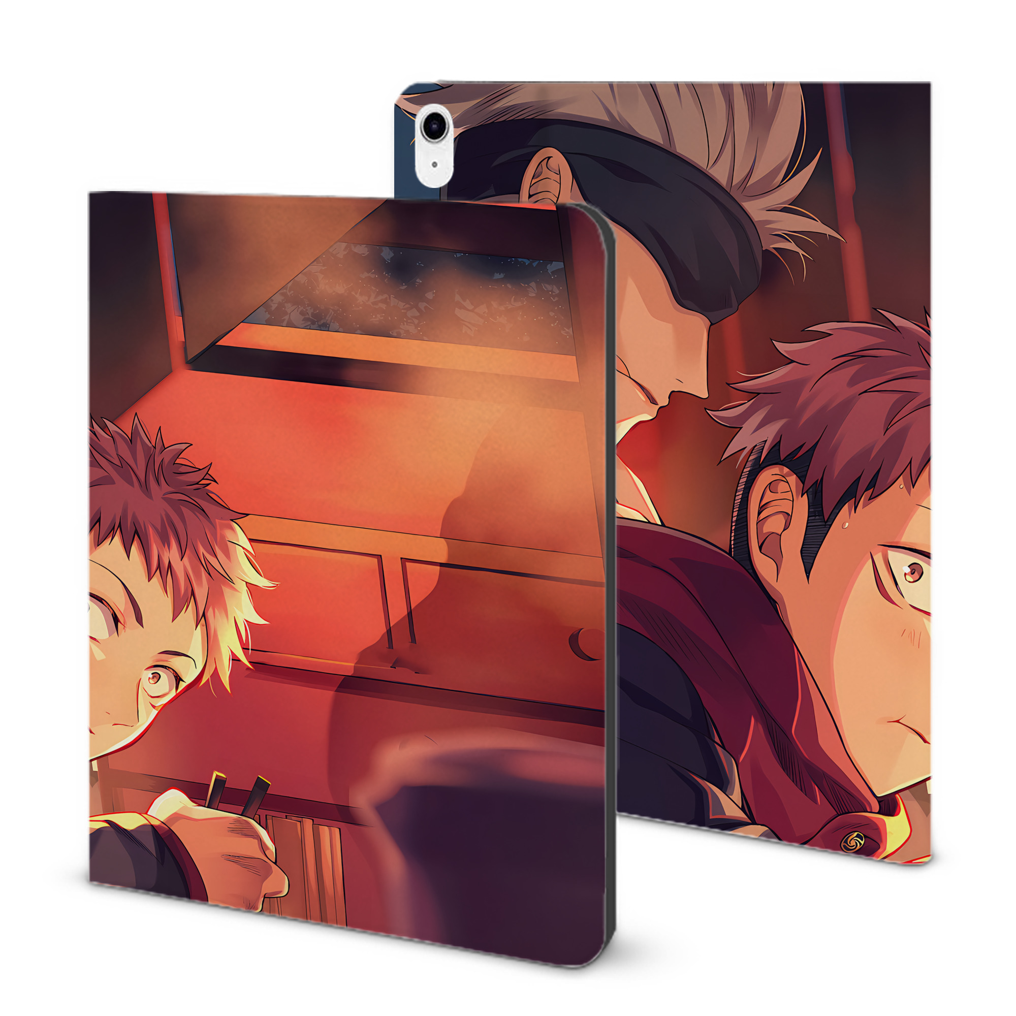 （画像用） 呪術廻戦 Jujutsu Kaisen IPad ケース ブック型 PUレザー TPU 耐衝撃 軽量 薄型 ペン収納なし 全面保護 IPad 各モデル対応